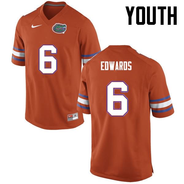 Youth NCAA Florida Gators Brian Edwards #6 Stitched Authentic Nike Orange College Football Jersey OSO5365JN